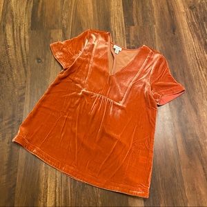Sundance Crushed Velvet Orange Blouse